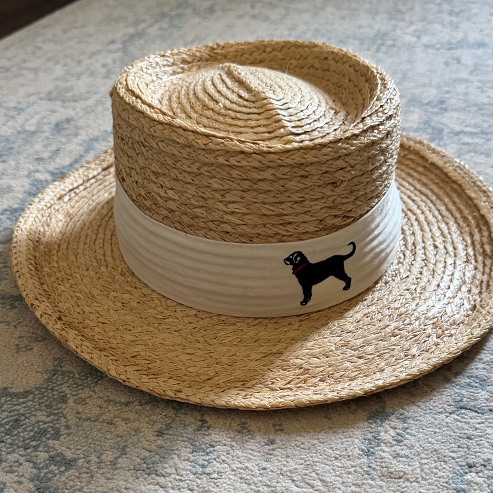 The Black Dog Tan and White Straw Hat